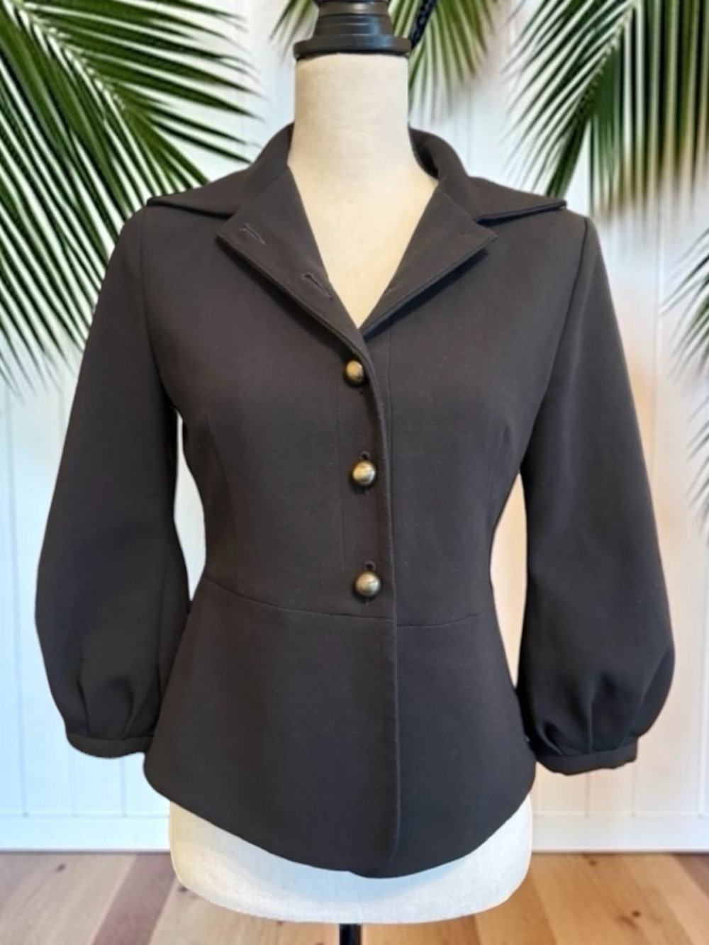 CAbi Black Fitted Button-Up Blazer - Size 2